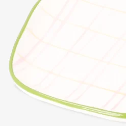 Ceramic plate with hand-painted chequered design - 15 cm