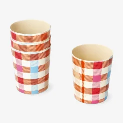 Chequered picnic cups - 4 pcs