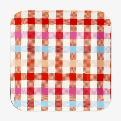 Chequered picnic plates - 4 pcs