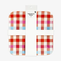 Chequered picnic plates - 4 pcs