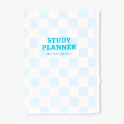 Chequered study planner with zip lock - English