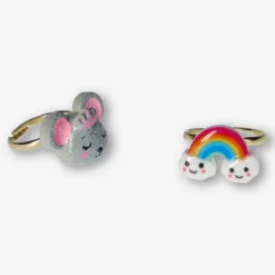 Children's rings with cute motifs - 9 pcs