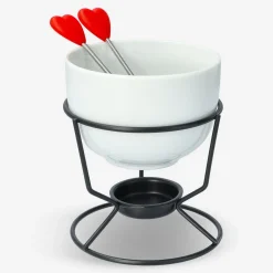 Chocolate fondue set. With 2 forks