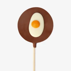 Chocolate fried egg lollipop