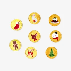 Christmas chocolate coins in net