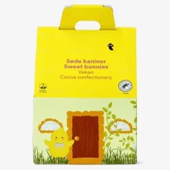 Cocoa confectionery bunnies in house
