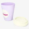 Coffee mug shaped push bin