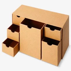 Craft paper desk tidy with 6 drawers