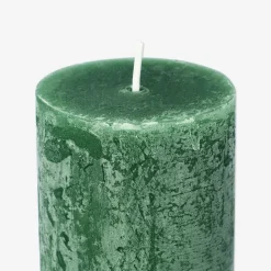 Dark Green Rustic Pillar Candle - 8 cm