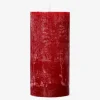 Dark Red Rustic Pillar Candle - 12 cm