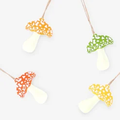 Decorative felt mushrooms for hanging - 4 pcs
