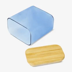 Designer Collection - Blue glass storage container with lid - 1,1 L