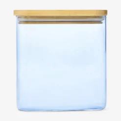 Designer Collection - Blue glass storage container with lid - 1,1 L