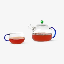 Designer Collection - Glass mug with blue handle - 350 ml