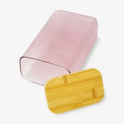 Designer Collection - Pink glass storage container with lid - 1,7 L