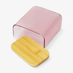 Designer Collection - Pink glass storage container with lid - 1,1 L
