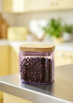Designer Collection - Purple glass storage container with lid - 200 ml