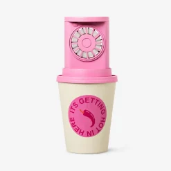 Desktop fan as coffee cup