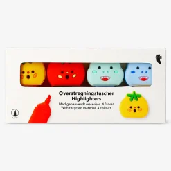 Dinosaur and tomato highlighters - 4 pcs