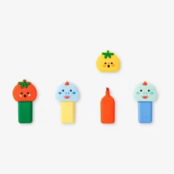 Dinosaur and tomato highlighters - 4 pcs