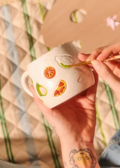 DIY ceramic mug with debossed fruits - 330 ml
