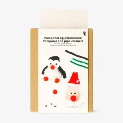 DIY Christmas characters kit with pom poms and pipe cleaners
