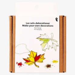 DIY stained glass autumn leaves decoration for hanging - 2 pcs