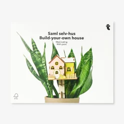 DIY wooden house with paint