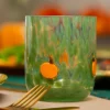 Drinking glass with green dots and pumpkins - 320 ml