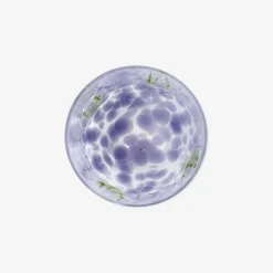 Drinking glass with purple dots and leaves - 320 ml