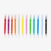 Dual tip pens with fineliner and brush tip - 12 pcs