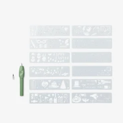 Engraving pen. With stencils and a replaceable tip