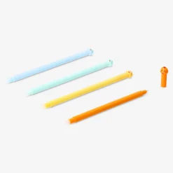 Erasable gel ink pens - Dinosaur toppers - 4 pcs