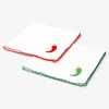 Fabric napkins with embroidered chillies - 2 pcs