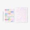 Floral notebook with ballpoint pen and stickers