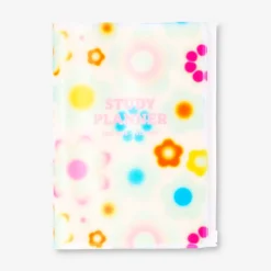 Floral study planner with zip lock - English