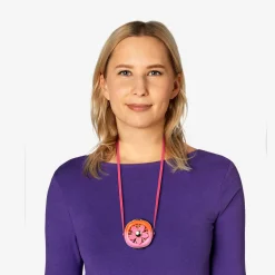 Flower fan with neck strap
