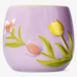 Flowerpot with embossed flowers