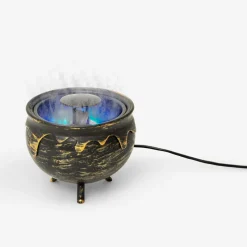 Fog machine as cauldron with colour changing lights - 12 cm