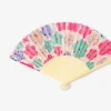 Foldable bamboo fan - Abstract flowers