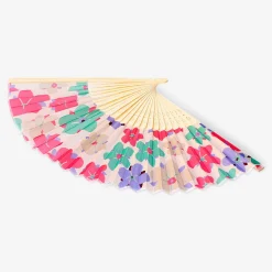 Foldable bamboo fan - Abstract flowers