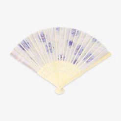 Foldable bamboo fan - Abstract purple design