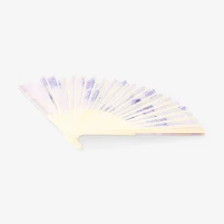 Foldable bamboo fan - Abstract purple design