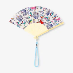 Foldable bamboo fan with strap - Sea theme