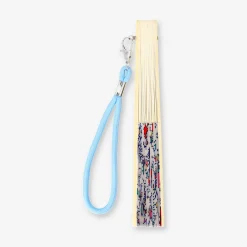 Foldable bamboo fan with strap - Sea theme