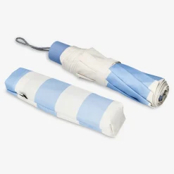 Foldable striped umbrella with UV protection