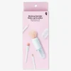 Four-piece multi-coloured travel make-up brushes
