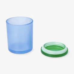 Frosted blue glass decorative jar