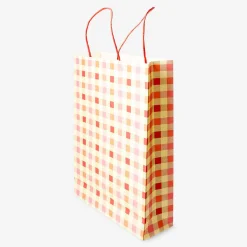 Gift bag with check pattern - 25x33 cm