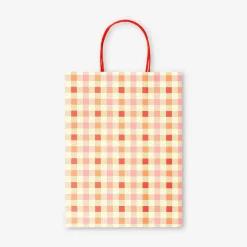 Gift bag with check pattern - 25x33 cm